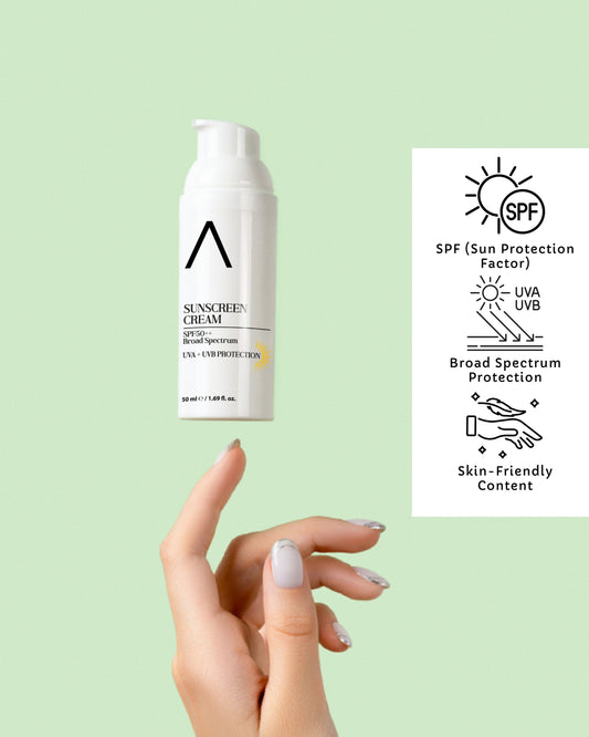 Krem przeciwsłoneczny SPF50+, UVA+UVB Ochrona, Airless 50ml