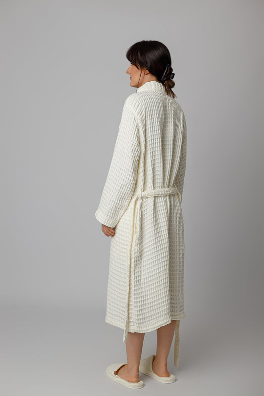 Szlafrok kimonowy z micromodalu - CREAM